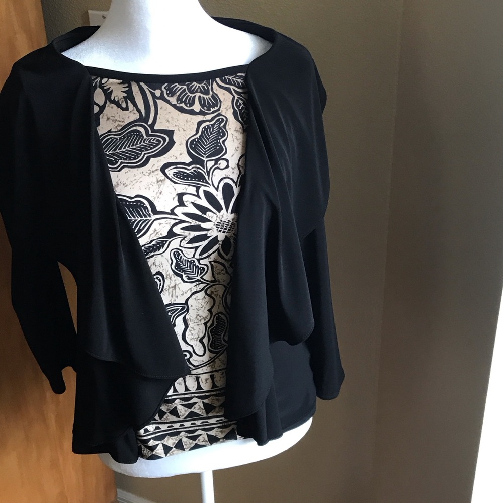 Black and Cream Women's Top